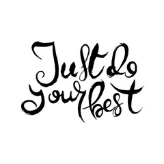 Hand lettering grunge card with textured handcrafted doodle letters in retro style