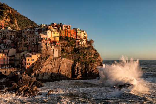 Sunset in Manarola, five landes parck
