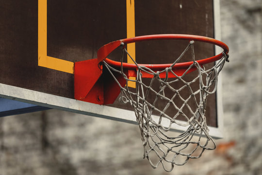 basketball on the street. basketball closeup
