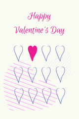 Vector flat illustration for St. Valentine's card, typography poster,  label, banner design
