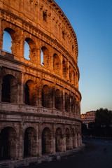 Fototapeta na wymiar Close up view of Rome Colosseum in Rome , Italy