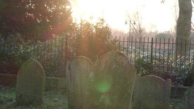 Graveyard at sunset 