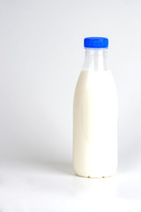 bottle of milk isolated on white background