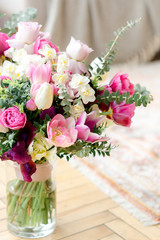 Spring bouquet of flowers background