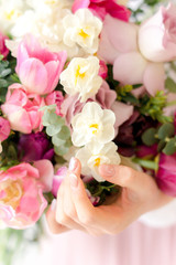 Spring bouquet of flowers background