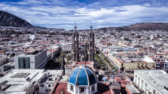 Tepic city in Nayarit Mexico. Aerial photography by drone.