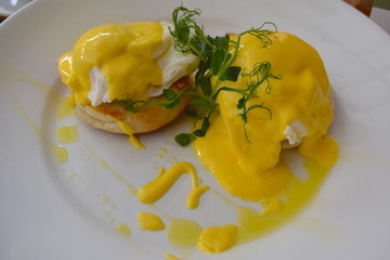 Eggs Benedict £8. Toasted English muffin, two free range poached eggs, hollandaise sauce, smoked...