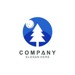 Tree and Moon Logo Design
