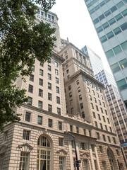 Fototapeta premium New York street view with modern and old historic buildings