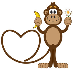 Cartoon Monkey in Love