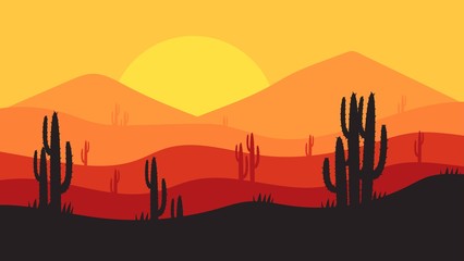 desert landscape background design vector illustration