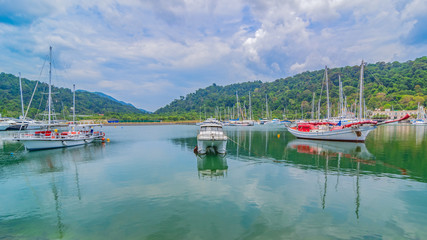 A boats in the bay. Langkawi Island, Malaysia.