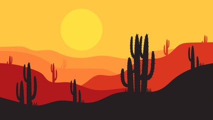 simple desert landscape background design, for landing pages, webs, posters, banners, and others