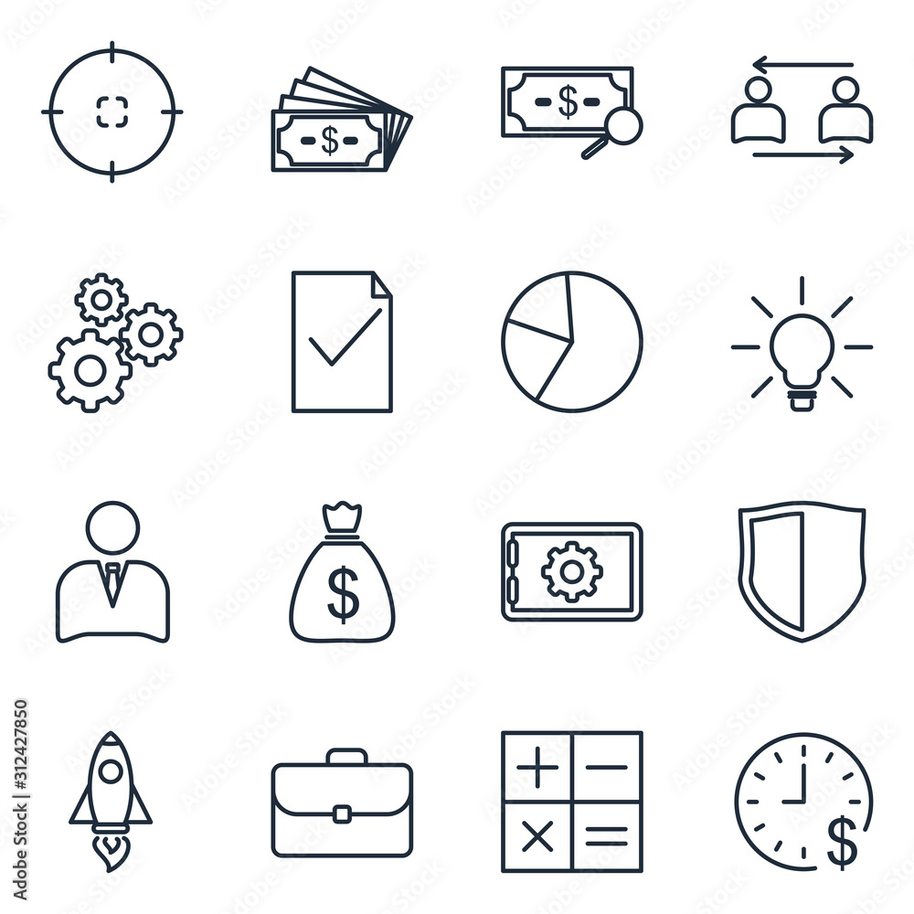 Aufkleber business and finance set icon template color editable. business and finance pack symbol vector sign 