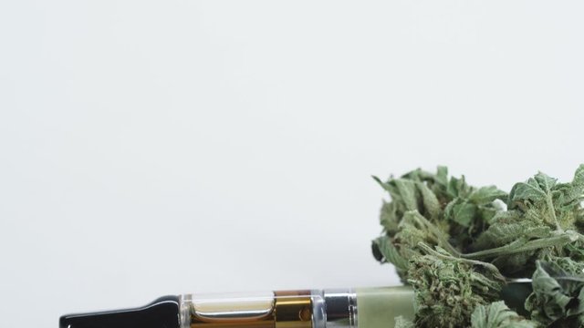 Medicinal marijuana used for cannabis vaping isolated on white background