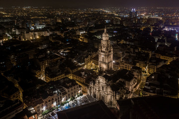 Aerial view of the night city of Murcia. Spain - 312430258