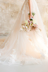 Fototapeta premium Wedding bouquet of flowers in nature