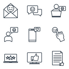 Feedback Set icon template color editable. rating pack symbol vector sign isolated on white background illustration for graphic and web design.