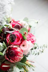 Wedding bouquet of flowers in nature