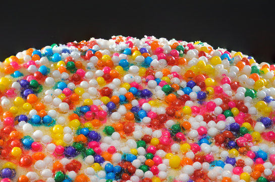 Closeup Big Cookie With Multi Colored Sprinkles