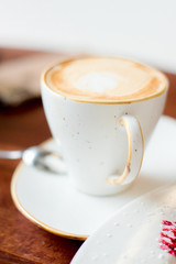 Cup of coffee white cappuccino
