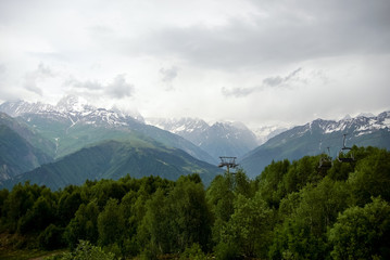Fototapeta premium Landscape Georgian mountains green tourism