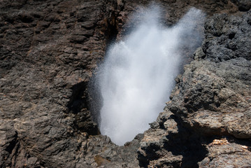 Splash closeup of a Kiama Blowhole,  Australian South Coast tourist attraction, Wollongong - Sydney Region, New South Wales