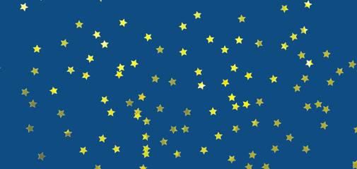 Living Coral shade - color of the year 2019 - multipurpose background. Horizontal banner format with festive golden star shaped confetti