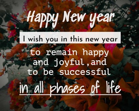 Happy new year quote for greeting card