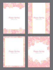 桜　春　背景　カード　イラストセット