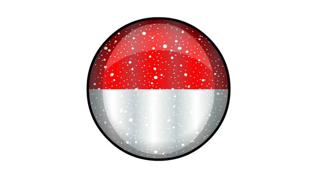 Animated Monaco flag cartoon illustration with glitter animation