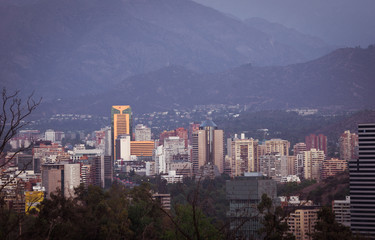 View of the financial center of Santiago de Chile