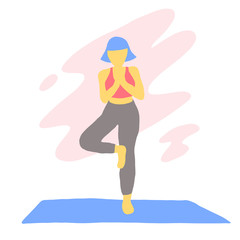 woman in tree pose yoga