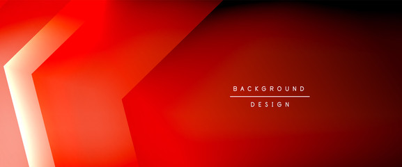 Arrow lines, technology digital template with shadows and lights on gradient background. Trendy simple fluid color gradient abstract background with dynamic straight shadow lines effect