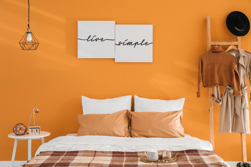 Stylish interior of modern bedroom