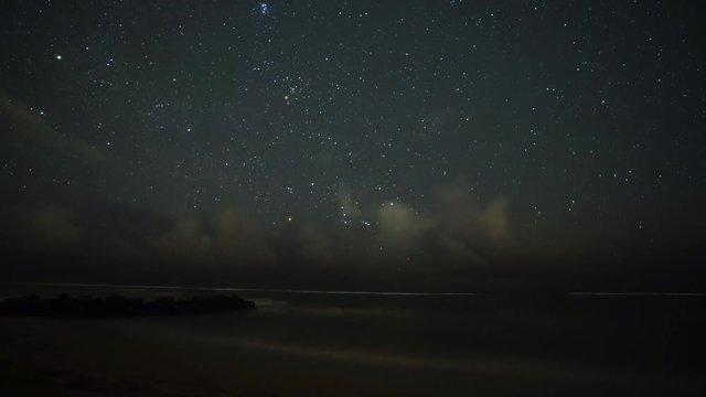 Cloudy and Starry Night at the Beach with Zoom