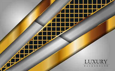 Modern light grey background with elegant golden lines. Background design