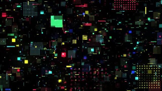 カラフルな図形のミニマルポップな空間　ループ