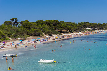 Sun and summer days on the beaches of Ibiza Spain