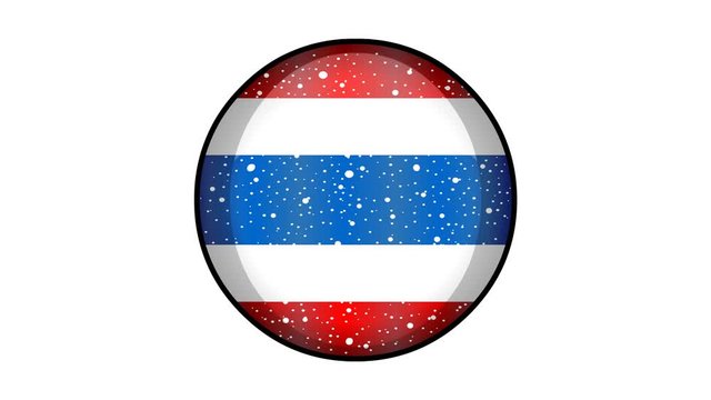 Animated Thailand flag cartoon illustration with glitter animation
