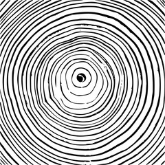 Tree rings background, cut tree trunk, wooden texture, lumber black and white concept. Vector graphics.