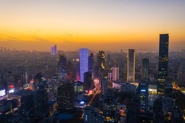 Skyline of Nanjing City in the Night