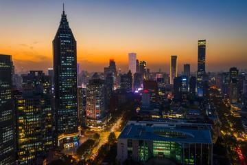 Fototapeta premium Skyline of Nanjing City in the Night