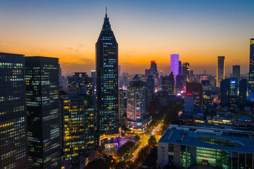 Fototapeta premium Skyline of Nanjing City in the Night