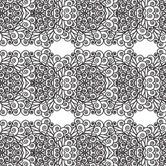Pattern of black lace stripes on a white background