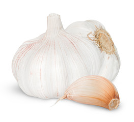 Isolated garlic. Raw garlic isolated on white background