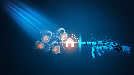 icon artificial intelligence protection smart home