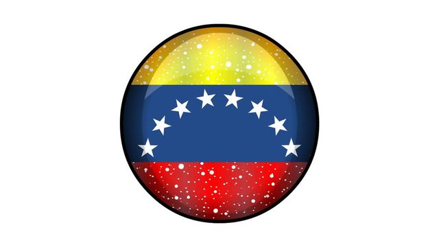 Animated Venezuela flag cartoon illustration with glitter animation