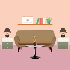 vector illustration of living room