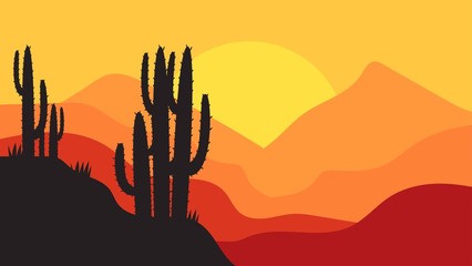 simple desert landscape background design, for landing pages, webs, posters, banners, and others